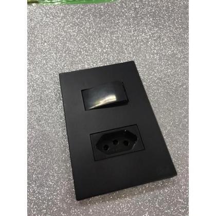 Imagem de Cj Int. Simples + Tomada 20A 4X2 - Recta Home Grafite Fosco