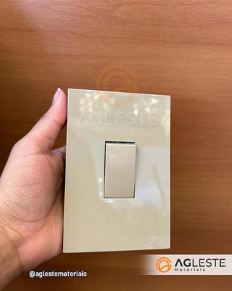 Imagem de Cj interruptor paralelo vertical 4x2 - recta areia gloss - brg10875-8ar