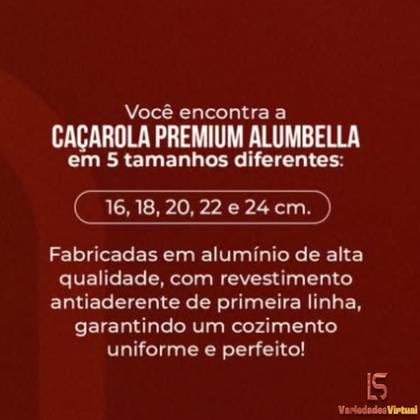 Imagem de CJ Jogo De Panelas Antiaderente 5 Pçs Premium C/Tampa Vidro Cor:Cereja