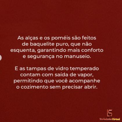 Imagem de CJ Jogo De Panelas Antiaderente 5 Pçs Premium C/Tampa Vidro e Alça em Baquelite 16cm, 18cm, 20cm, 22cm e 24 cm Cor Cereja
