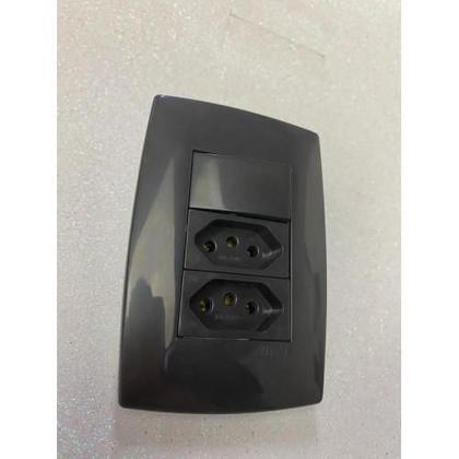 Imagem de Cj Paralelo + Tomada Dupla 10A 4X2 - Blux Home Grafite