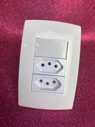 Imagem de Cj Paralelo + Tomada Dupla 20A 4X2 - Blux Home Branco