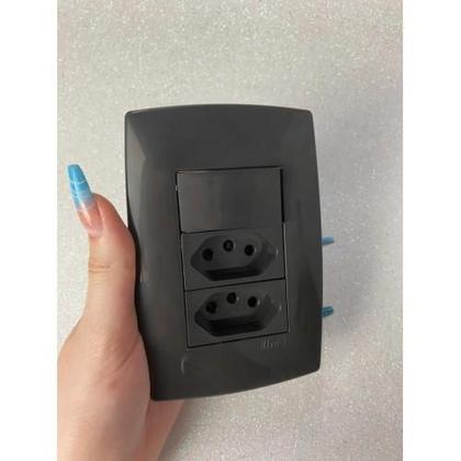 Imagem de Cj Paralelo + Tomada Dupla 20A 4X2 - Blux Home Grafite