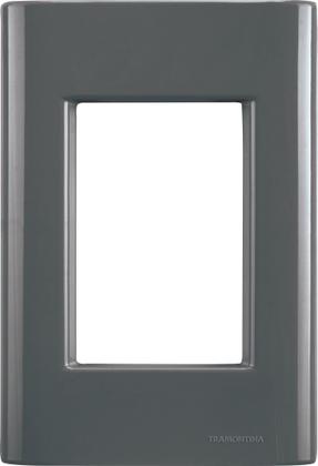 Imagem de Cj Placa Dois Interruptor Duplo Giz Grafite Tramontina completo pronto