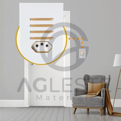 Imagem de Cj quadruplo 3 simples 1 cego tomada 20a com suporte especial 4x2 dicompel novara branco gold dnv1200188brgd