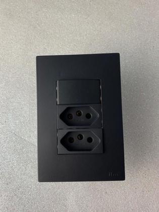 Imagem de Cj Simples + 2 Tomada 20A 4X2 - Recta Home Grafite Satin