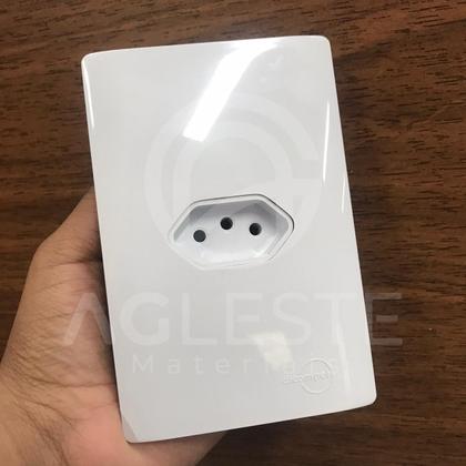 Imagem de Cj tomada 10a horizontal com suporte 4x2 dicompel novara branco total