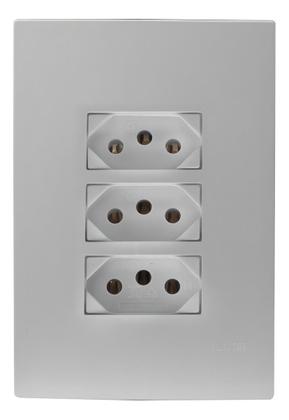 Imagem de Cj Tomada 4x2 Tomada Tripla 20a Monobloco Bivolt I9 Ilumi
