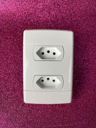 Imagem de Cj Tomada Dupla Separado 10A 4X2-Enerbras Neo Sottile Branco