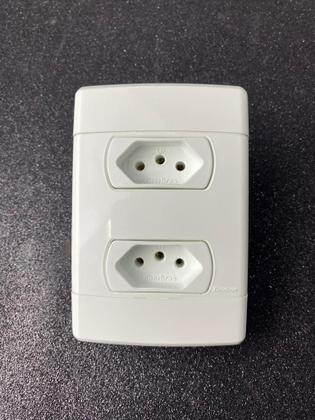 Imagem de Cj Tomada Dupla Separado 10A 4X2-Enerbras Neo Sottile Branco