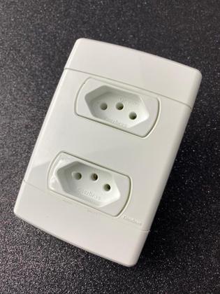 Imagem de Cj Tomada Dupla Separado 10A 4X2-Enerbras Neo Sottile Branco