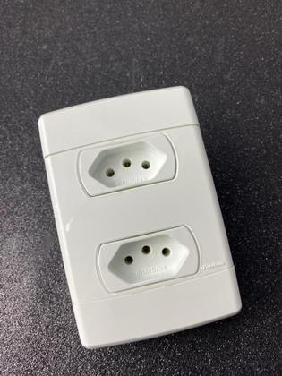 Imagem de Cj Tomada Dupla Separado 10A 4X2-Enerbras Neo Sottile Branco