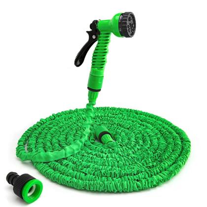 Imagem de CJL Home Mangueira Expansível com Bico 7 Jatos  Flexível, Antidobra para Jardinagem e Lavagem  Verde