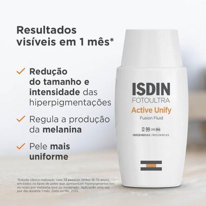 Imagem de Clareador e Protetor Solar ISDIN Active Unify sem cor FPS99