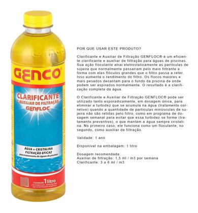 Imagem de Clarificante E Auxiliar De Filtração Genco 1 Litro Genfloc