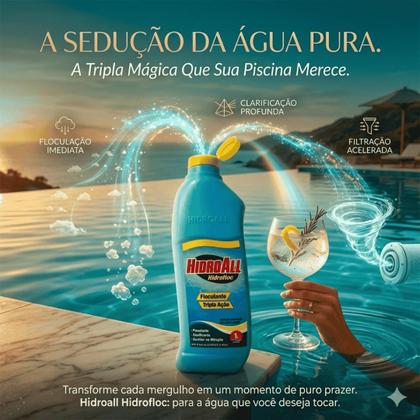 Imagem de Clarificante Floculante Hidrofloc 1 Lt Tripla Ação Hidroall