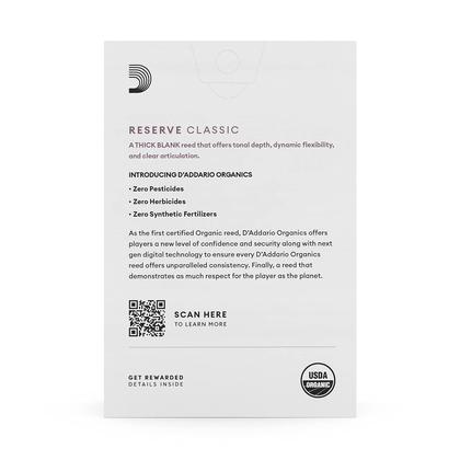 Imagem de Clarinet Reeds D'Addario Organic Reserve Bb 2.5 Strength, pacote com 3