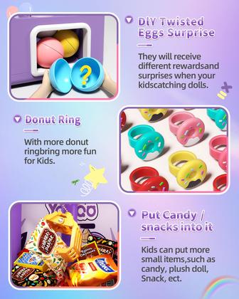 Imagem de Claw Machine Jovow Mini Vending com moedas de jogo e 30 brinquedos para crianças