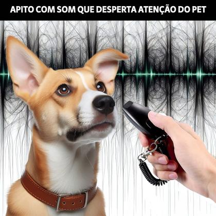 Imagem de Clicker e Apito Comando Adestramento Treinamento 2 em 1 Com Alça de Mão Cão Dog Pet Gato Cachorro