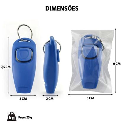 Imagem de Clicker e Apito Comando Adestramento Treinamento 2 em 1 Com Alça de Mão Cão Dog Pet Gato Cachorro