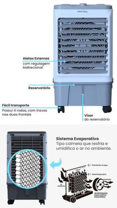 Imagem de Climatizador Ar Frio Portátil Evaporativo 16 Litros Umidificador 110v Ventisol Clin 16 127v