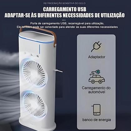 Imagem de Climatizador de Ar Duplo com Três Funções, RGB e Nota Fiscal