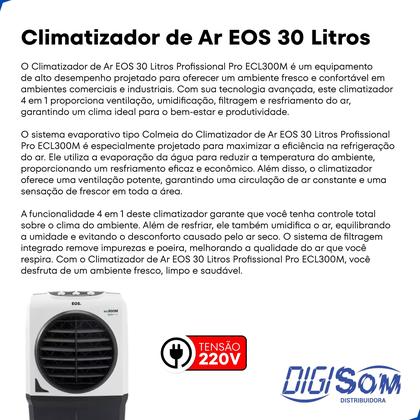 Imagem de Climatizador Evaporativo Ar Eos Profissional 30 Litros 220v