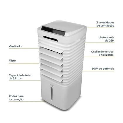 Imagem de Climatizador Philco 4 em 1 - 3 Velocidades Função Timer - 5 Litros