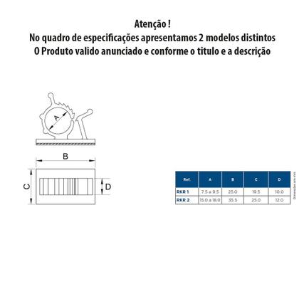 Imagem de Clip Base Fixadora Abraçadeira 15 a 18mm Autoadesivo 50 Unid