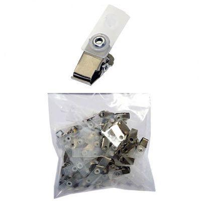 Imagem de Clip Jacaré ou Clip com Alça Leitosa para Crachá 50und