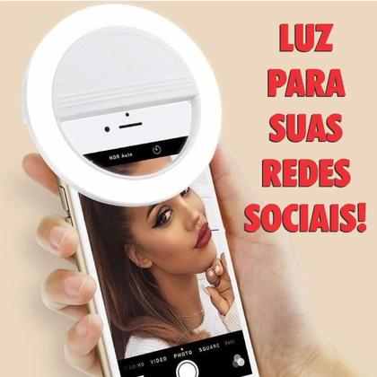 Imagem de Clipe Anel Led Luz Selfie p/ celular BRANCO (Mini Ring Light) 