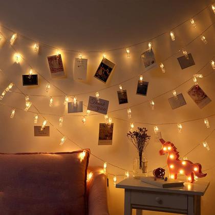 Imagem de Clipe fotográfico LED Copper String Lights Dopheuor 20/30/40 LED