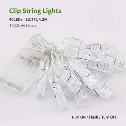 Imagem de Clipe fotográfico LED Copper String Lights Dopheuor 20/30/40 LED