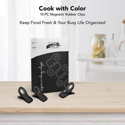 Imagem de Clipes de bolsa COOK WITH COLOR, 20 unidades com ímã para armazenamento de alimentos, preto