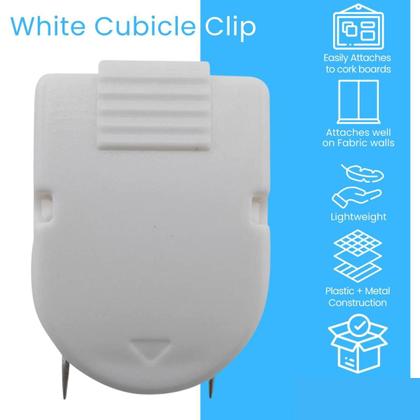 Imagem de Clipes de Cubículo Branco C/20 Unidades