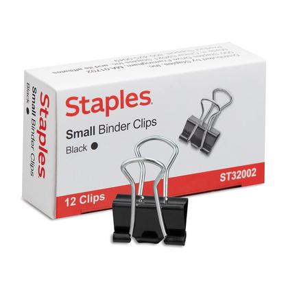 Imagem de Clipes de encadernação Staples 480114 Small Metal Black 19 mm 144/pacote