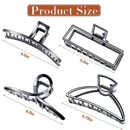 Imagem de Clipes Hair Claw Clips AIBEE 2023 Stylish Big Jaw para mulheres, pacote com 4