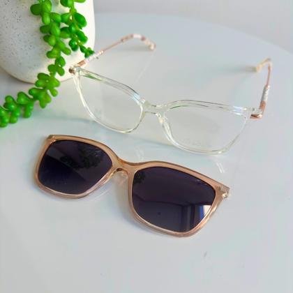 Imagem de ClipOn 2 em 1 Armação Óculos de Sol Feminino Bia Proteção UV Le Belle Origi