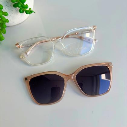 Imagem de ClipOn 2 em 1 Armação Óculos de Sol Feminino Bia Proteção UV Le Belle Origi