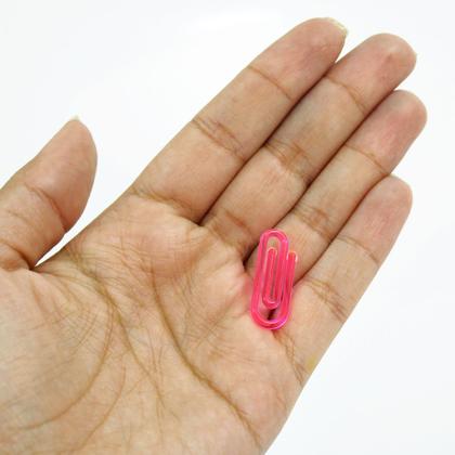 Imagem de Clips Escolar Prendedor Pequeno 2,5cm Rosa Neon Colorido - 1000 Unidades