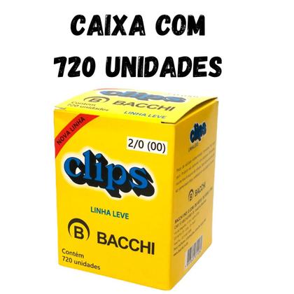 Imagem de Clips para papel galvanizado 2/0 linha leve- 720 un bacchi