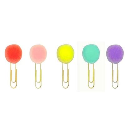 Imagem de Clips Pompom para Papel 5 Unidades Dourado - Tilibra