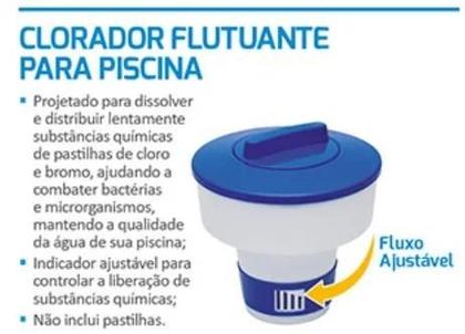 Imagem de Clorador Flutuante Floater 12,5cm Com Fluxo Ajustavel Top