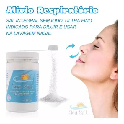 Imagem de Cloreto De Sódio 1kg Lavagem Nasal Soro Pó Kit Com 2 Potes