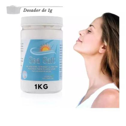 Imagem de Cloreto De Sódio 1kg Para Lavagem Nasal Soro Pó Kit Com 3 Potes