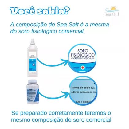 Imagem de Cloreto De Sódio Lavagem Nasal 500g Soro Para Lavagem e Limpeza Nasal Kit Com 2 Potes