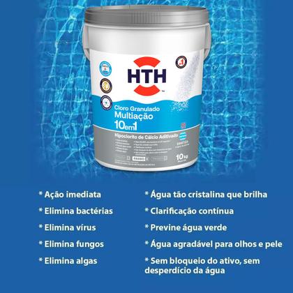 Imagem de Cloro Aditivado Mineral Brilliance 10 em 1 - HTH 10Kg
