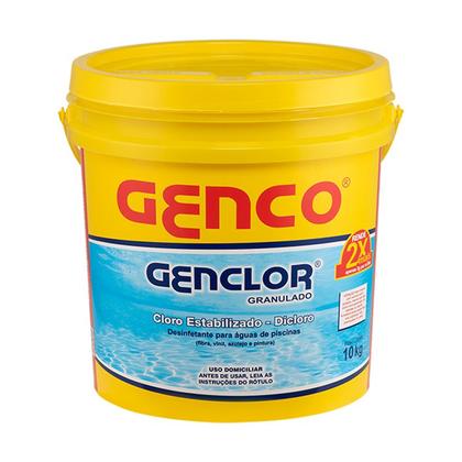 Imagem de Cloro Genco Genclor Piscinas Concentrado Granulado Estabilizado Puro Balde 10kg