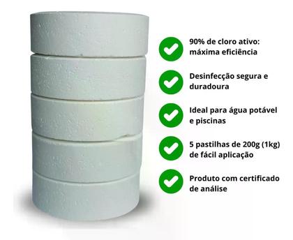 Imagem de Cloro oxypower 5 tabletes astralpool 1kg un2468 cl 5.1 subcl 50 ge iii