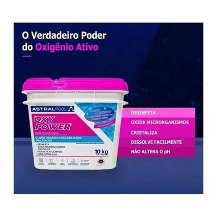 Imagem de CLORO OXYPOWER MULTIACAO 5 em 1  ASTRALPOOL 10KG PISCINA RESIDENCIAL PH ESTÁVEL